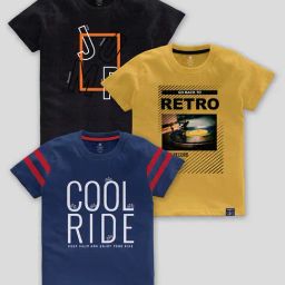 Codez Kids Multicolor Printed T-Shirt (Pack Of 3)-image-10