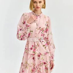 Cover Story Pink Floral Fit & Flare Dress-picture-2