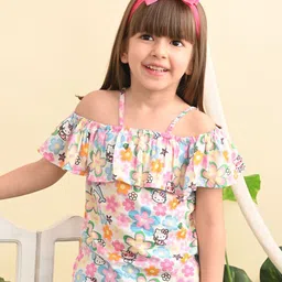 Superminis Floral Print Off-Shoulder Top-image-85