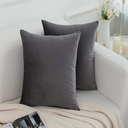 Aura Grey 2 Pieces Velvet Square Cushion Covers-42
