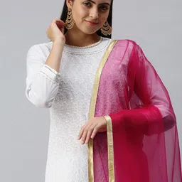 flaher Women Magenta Gotta Patti Net Dupatta-picture-43