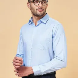 Peregrine by Pantaloons Sky Blue Slim Fit Checks Shirt-picture-41