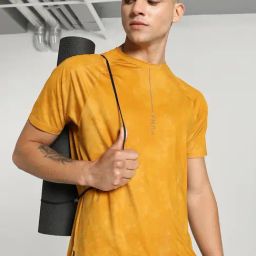 Puma Yellow Regular Fit Sports T-Shirt-image-87
