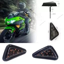Auto Pearl Smoke Triangle LED Motorcycle Turn Signal Indicator Light Amber Compatible For TVS Apache_Rtr_310Bs6 (Pack of 2) image 3