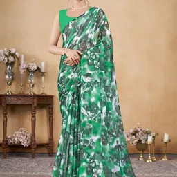 Garden Vareli Floral Pure Chiffon Saree-picture-35
