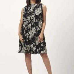 Annabelle by Pantaloons Black Floral Print Shift Dress-picture-32