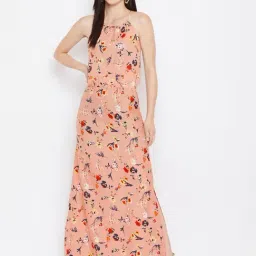PURYS Peach Floral Print Maxi Dress-56