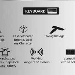 TVS ELECTRONICS Platina Wireless Mechanical Combo Keyboard, Mouse image 5