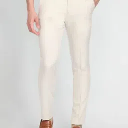Arrow White Slim Fit Trousers-picture-36