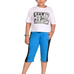 BAESD Girl's High-Rise Cotton Capris-image-74