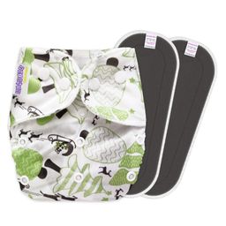 Bembika B Plus Printed Cloth Diaper With 2 Bamboo Charcoal Inserts - Multicolour-15