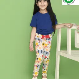 Spunkies Organic Flora & Fauna Printed Leggings - Orange-picture-15