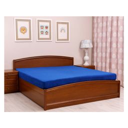 TIDY SLEEP Terry CottonMattress Topper Waterproof Bed Protector Single - Royal Blue-image-1