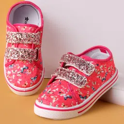 Cute Walk by Babyhug Casual Shoes with Velcro Closure Butterfly Print - Pink-picture-3