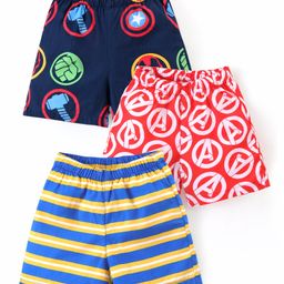 Babyhug Marvel Cotton Knit Boxers With Avengers Print Pack of 3 - Multicolor-image-67