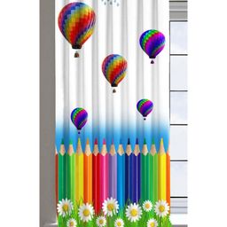 Filymore Curtains for Kids Room/play School Cartoon Blue and Green Colors Cartoon Design Parde 7x4 Feet Long Set of 1, Door Curtain-15
