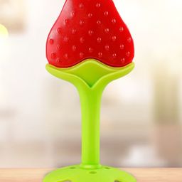 Kidbea Strawberry Shape Silicone Baby Teether - Red-28