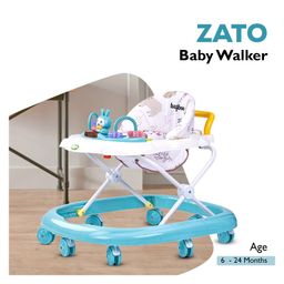 Baybee Bizzy Round Activity Walker with Adjustable Height and Musical Toy Bar - Aqua Blue-22