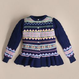 Cherry Crumble By Nitt Hyman Full Sleeves Abstract Designed Intarsia Knitted Sweater - Multi Colour-picture-27