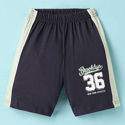 Taeko Single Jersey Knit Knee Length Shorts with Sport Theme Text Print -Charcoal Grey-image-5