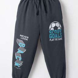 Taeko Single Jersey Knit Full Length Lounge Pant Football Print - Black-image-79