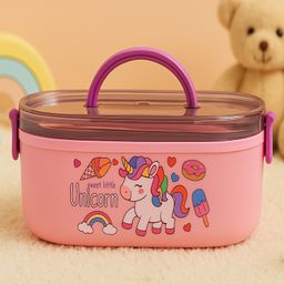 numum Uni Bites Stainless Steel Lunch Box - (unicorn) (2 compartment 800ml) -Color & Design May Vary-image-16