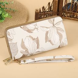SYGA Women's Zip-Around Wallet with Flower Pattern, Card and Coin Holder(STYLE-08)-24