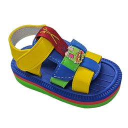yoyo Train Patch Detailed Velcro Closure Sandals - Blue-image-87