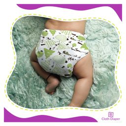 Bembika B Plus Printed Cloth Diaper With 2 Bamboo Charcoal Inserts - Multicolour image 3