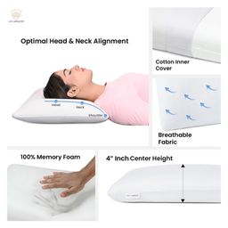 myarmor MY ARMOR Orthopedic Memory Foam Thin Pillow  - White image 3