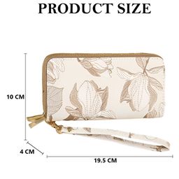 SYGA Women's Zip-Around Wallet with Flower Pattern, Card and Coin Holder(STYLE-08) image 3