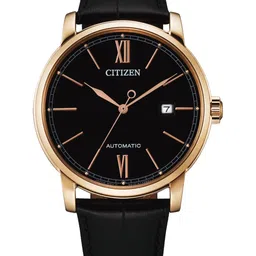 Citizen Men Brass Dial & Leather Straps Analogue Watch NJ0133-12E-10