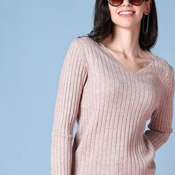 V-Mart Women V-Neck Striped Long Sleeves Pullover-picture-11