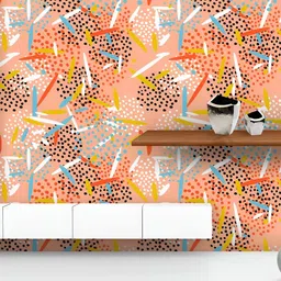ArtzFolio Printed UV-Resistant Anti-Bacterial Abstract Dots & Lines Pattern Peel & Stick Wallpaper-14
