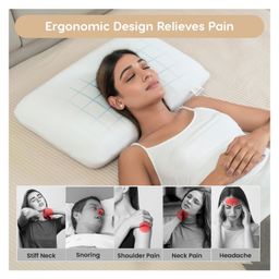 myarmor MY ARMOR Orthopedic Memory Foam Thin Pillow  - White image 4
