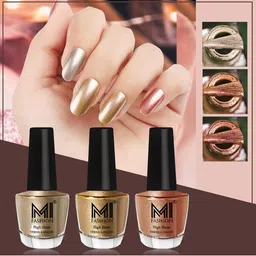 MI FASHION Set Of 3 High Shine Long Lasting Shimmer Nail Paint - 12ml Each-22
