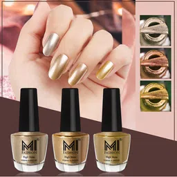 MI FASHION Set Of 3 High Shine Long Lasting Shimmer Nail Paint - 12ml Each-23