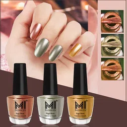 MI FASHION Set Of 3 High Shine Long Lasting Shimmer Nail Paint - 12ml Each-picture-41