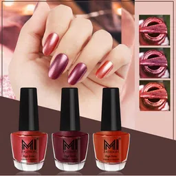 MI FASHION Set Of 3 High Shine Long Lasting Shimmer Nail Paint - 12ml Each-image-33