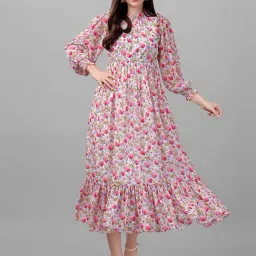 MASAKALI.CO Multicolor Floral Print Midi Dress-picture-38