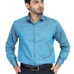 TAHVO Blue  Slim Fit Printed Shirt-image-25