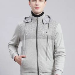 Monte Carlo Grey Regular Fit Printed Hooded Sweatshirt-picture-37