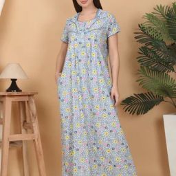 Sweet Dreams Sky Blue Printed Gown-picture-42