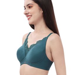 Soie Teal Lace Full Coverage Bra image 3