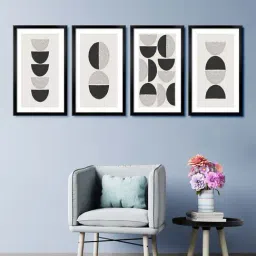 999store Black & Grey Abstract Black And White Canvas-10