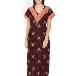 Secret Wish Brown Printed Nighty-image-94