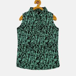 Kiddopanti Kids Black & Green Printed Top-picture-1