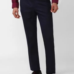 V Dot Navy Skinny Fit Trousers-picture-21