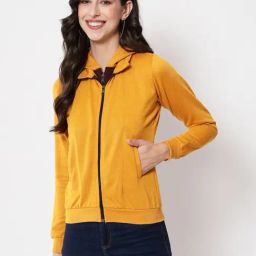 PURYS Yellow & Brown Hooded Jacket-picture-39