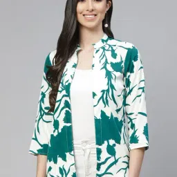Cottinfab White Abstract Print Crepe Shrug-28